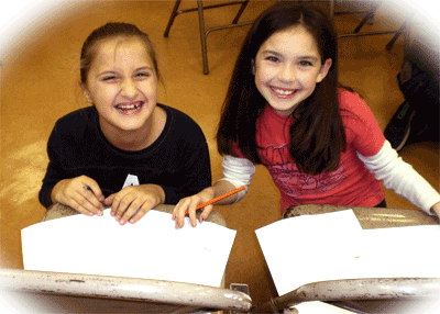 Girls with Paper